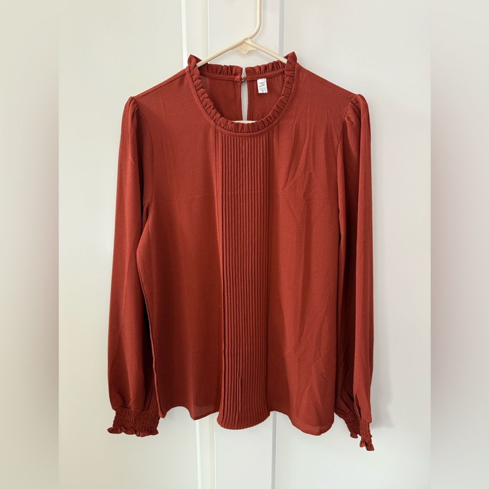 Burnt Orange Blouse (Size S)